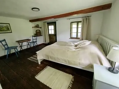 Ein Bett oder Betten in einem Zimmer der Unterkunft Altes Otto Haus
