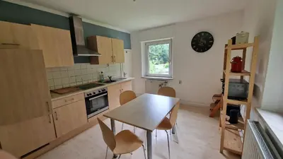 Küche/Küchenzeile in der Unterkunft Altes Zollhaus im Wald