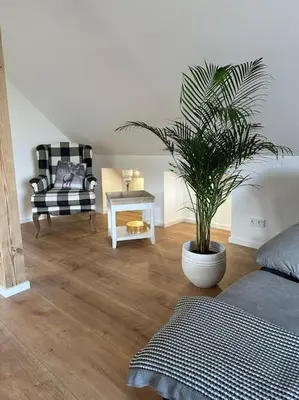 Ein Bett oder Betten in einem Zimmer der Unterkunft Neuwertige gemütliche Wohnung