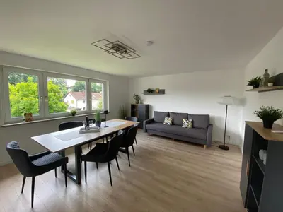 Ein Sitzbereich in der Unterkunft Sahr Appartements