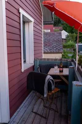 Ein Balkon oder eine Terrasse in der Unterkunft Panoramaapartment am Ochsenkopf
