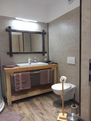 Ein Badezimmer in der Unterkunft Pension Steigerhof Johanngeorgenstadt