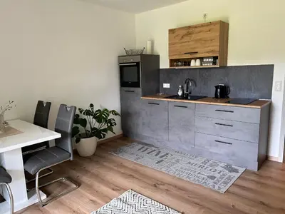 Küche/Küchenzeile in der Unterkunft Ruhige Ferienwohnung mit Terrasse für 2 Personen