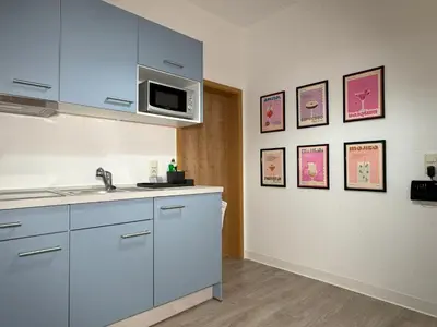 Küche/Küchenzeile in der Unterkunft Ferienwohnung Plohn by Immo-Franzi
