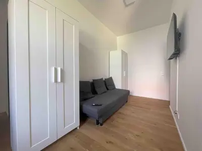 Ein Sitzbereich in der Unterkunft AM1014 - Modern eingerichtete Monteurwohnung Übergangswohnung