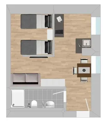 Küche/Küchenzeile in der Unterkunft AM1014 - Modern eingerichtete Monteurwohnung Übergangswohnung