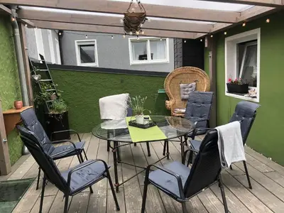 Ein Sitzbereich in der Unterkunft Ferienhaus Klaus