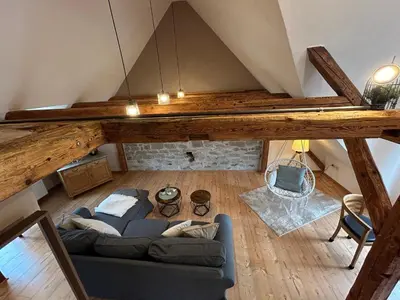 Ein Sitzbereich in der Unterkunft Ferienhaus Klaus