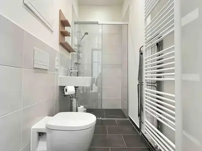 Ein Badezimmer in der Unterkunft AM1082 - kleine Monteurwohnung Übergangswohnung