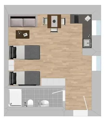 Grundriss der Unterkunft AM1082 - kleine Monteurwohnung Übergangswohnung