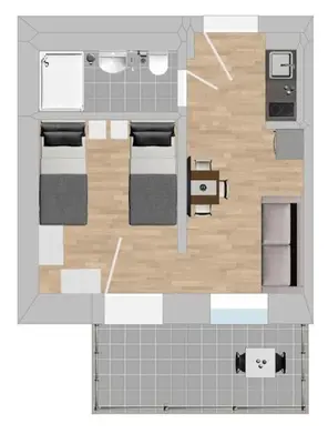 Grundriss der Unterkunft AM1094 - Moderne Monteurwohnung Übergangswohnung
