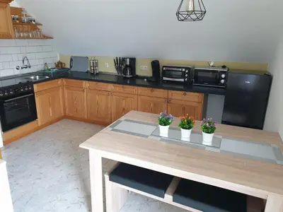 Küche/Küchenzeile in der Unterkunft Großzügige Ferienwohnung