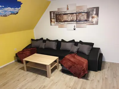 Ein Sitzbereich in der Unterkunft Großzügige Ferienwohnung