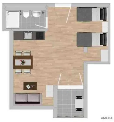 Küche/Küchenzeile in der Unterkunft AM1114 - Moderne Monteurwohnung Übergangswohnung