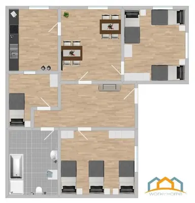 Grundriss der Unterkunft SWF111 - Komfortable Monteurwohnung Übergangswohnung