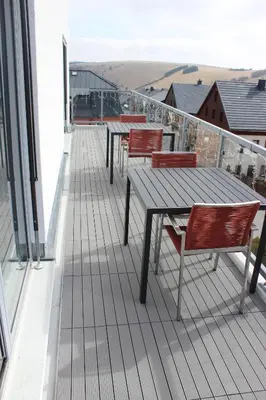 Ein Balkon oder eine Terrasse in der Unterkunft Apartments Patzina NEU 2024 - Kurort Oberwiesenthal