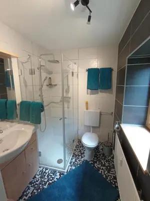 Ein Badezimmer in der Unterkunft Fewo Wiesenblick