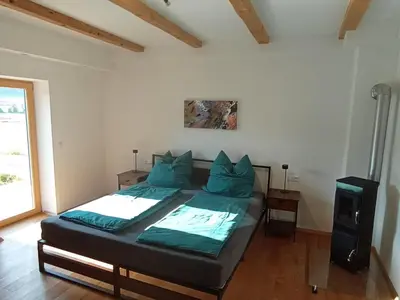 Ein Bett oder Betten in einem Zimmer der Unterkunft Fewo Wiesenblick