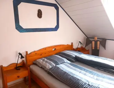 Ein Bett oder Betten in einem Zimmer der Unterkunft Haus an der Ascha