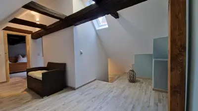 Ein Sitzbereich in der Unterkunft Ferienhaus Im Winkel