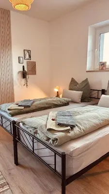 Ein Bett oder Betten in einem Zimmer der Unterkunft Apartment mit Netflix - Parken - Küche - Bad