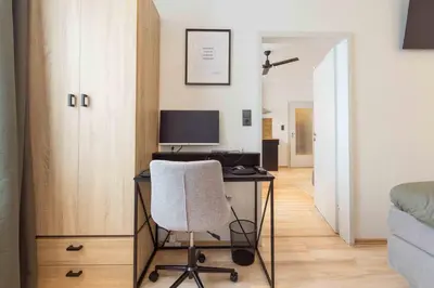 Grundriss der Unterkunft SchillerApartment Hof, Küche, 24h Digital-Checkin, Parkplatz, WLan250MBit