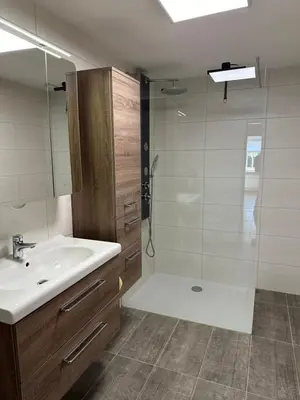 Ein Badezimmer in der Unterkunft Ferienwohnung am Rosenbach