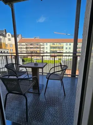 Ein Balkon oder eine Terrasse in der Unterkunft familienfreundlich im Zentrum Citypoint