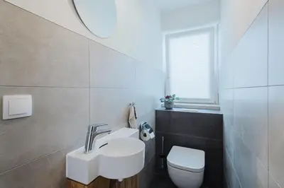 Ein Badezimmer in der Unterkunft FerienWohnenSieglinde