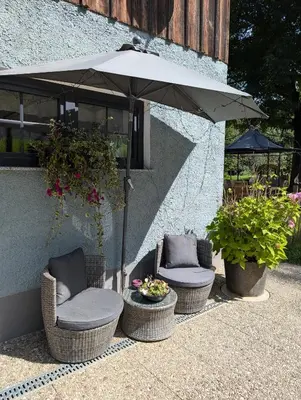 Ein Garten an der Unterkunft Ferienwohnung zum Hühnerstall