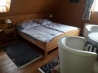 Ein Bett oder Betten in einem Zimmer der Unterkunft Ferienhaus Brotenfeld