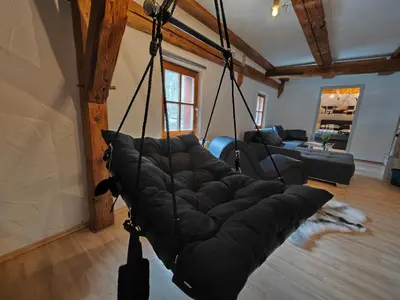 Ein Sitzbereich in der Unterkunft Appartement Sittenbach 
