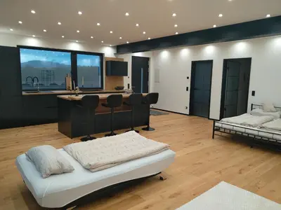 Ein Bett oder Betten in einem Zimmer der Unterkunft Lifestyle Cube House Appartment 3