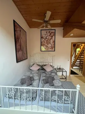 Ein Bett oder Betten in einem Zimmer der Unterkunft Heimerlmühle