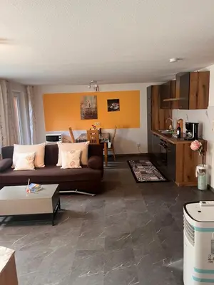 Küche/Küchenzeile in der Unterkunft S4 City Center Bayreuth Balkonwohnung mit Klima