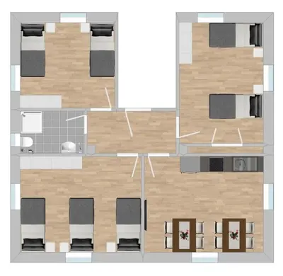 Grundriss der Unterkunft SAD231 - Moderne Monteurwohnung Übergangswohnung