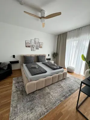 Ein Sitzbereich in der Unterkunft Sonnige Wohnung mit Balkon im Herzen von Bayreuth