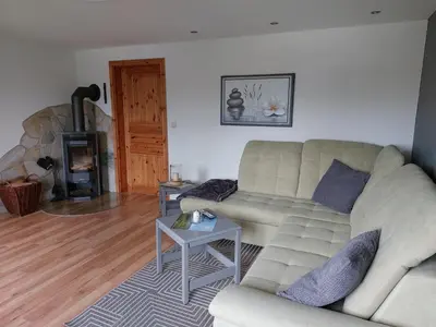 Ein Sitzbereich in der Unterkunft Ferienwohnung Seifert