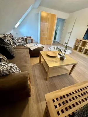 Ein Sitzbereich in der Unterkunft Ferienwohnungen Dörte & Stella Hof Saale