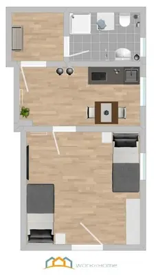 Küche/Küchenzeile in der Unterkunft SAD213 - Smarte Monteurwohnung in super Lage