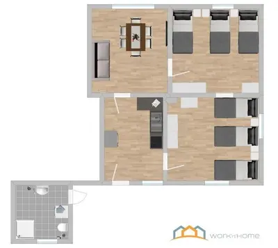 Grundriss der Unterkunft SAD214 - Zentrale Monteurwohnung Übergangswohnung