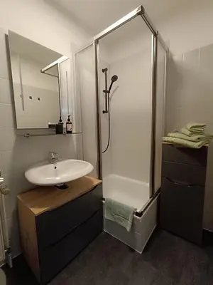 Ein Badezimmer in der Unterkunft Gästehaus am Schlossberg