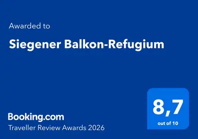 Ein Zertifikat, Auszeichnung, Logo oder anderes Dokument, das in der Unterkunft Siegener Balkon-Refugium ausgestellt ist