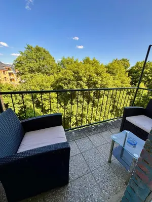 Ein Balkon oder eine Terrasse in der Unterkunft Siegener Balkon-Refugium