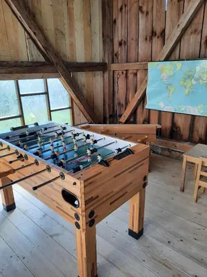 Eine Spielezimmer in der Unterkunft Ferienhaus Rötzer - Forsthausschmankerl mit Sauna, Whirlpool und Grill