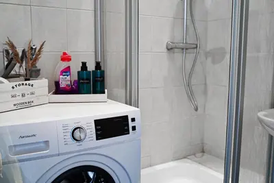 Ein Badezimmer in der Unterkunft Fewostaeps- charmanter, moderner Juwel
