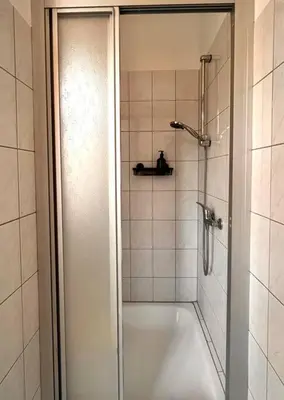 Ein Badezimmer in der Unterkunft Das Blaue Wunder by Immo-Franzi