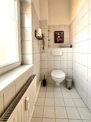 Ein Badezimmer in der Unterkunft Das Blaue Wunder by Immo-Franzi