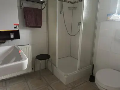 Ein Badezimmer in der Unterkunft Ferienhaus Elsterblick