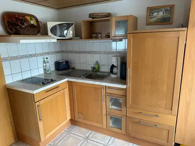Küche/Küchenzeile in der Unterkunft Ferienhaus Elsterblick